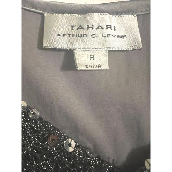 Tahari Arthur S Levine Sequin Tank Top 8 Sparkle Bachelorette Wedding Party Glam - Picture 5 of 6